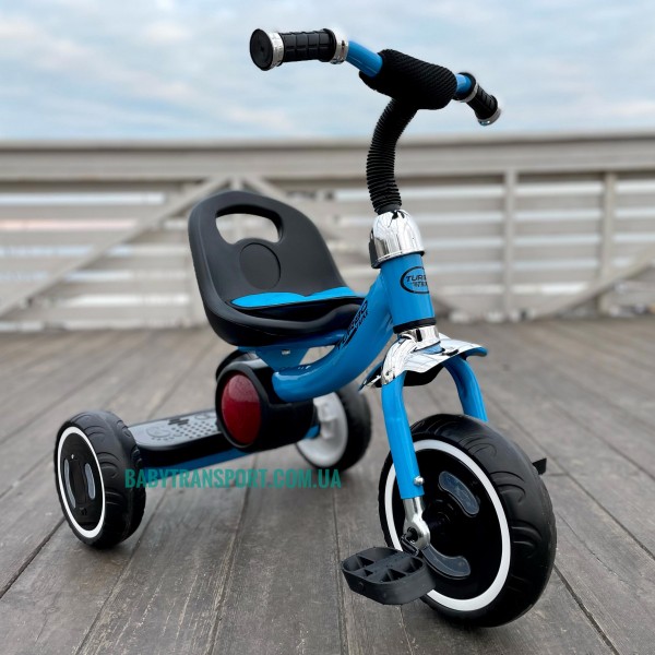 Триколісний велосипед з музикою та підсвічуванням коліс, для хлопчика, Turbotrike M 3650-4 блакитний