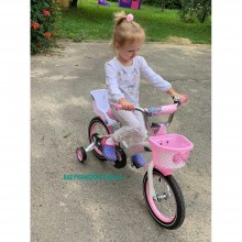 Велосипед для девочки 3-5 лет с корзиной и сиденьем для куклы CROSSER KIDS BIKE 14" розовый