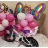 Велосипед для дівчинки 2-4 роки з кошиком і сидінням для ляльки CROSSER KIDS BIKE 12" фіолетовий