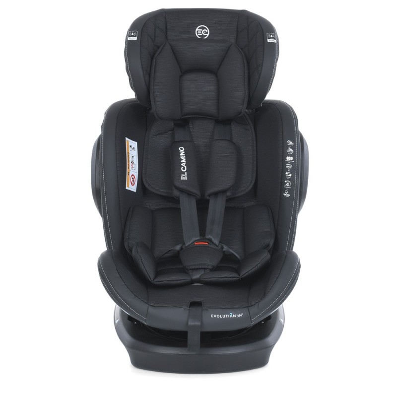 Дитяче поворотне автокрісло EL CAMINO EVOLUTION 2 360º ME 1045 Black Striped чорний зі смужками