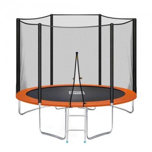 Батут с защитной сеткой и лестницей, диаметр 427 см, PROFI MS 2923-2