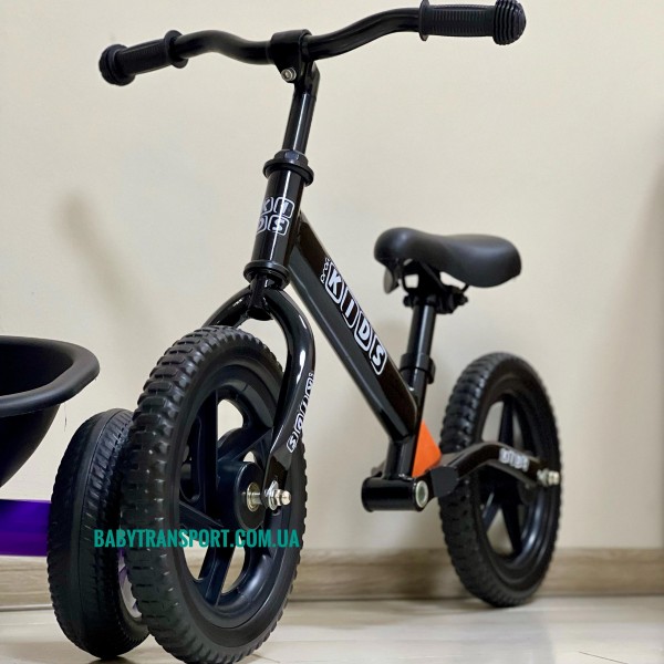 Детский двухколесный велобег-беговел от 2 лет 12 дюймов PROFI KIDS M 5463-8 черный