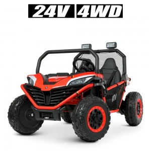 Полноприводный детский электромобиль Buggy, двухместный, Bambi Racer M 4969EBLR-3(24V) красный