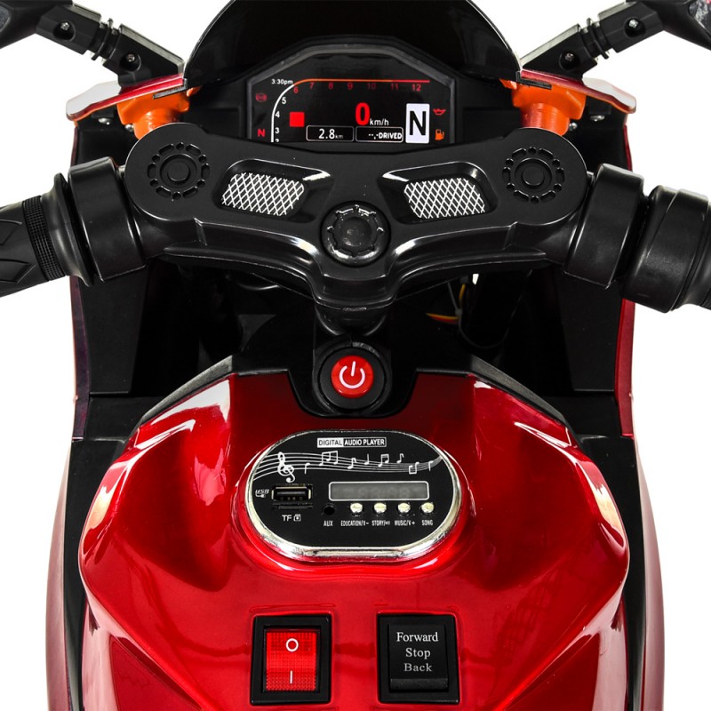 Детский электромотоцикл Ducati с LED-подсветкой колес, для детей 3-6 лет, Bambi Racer M 4104ELS-3 красный металлик