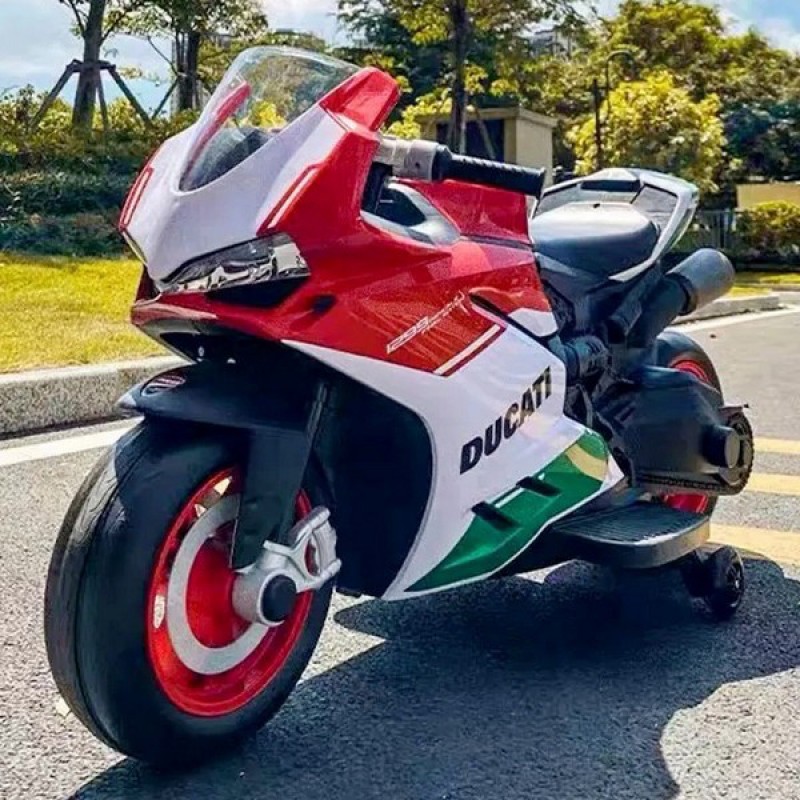 Електричний дитячий мотоцикл M 5009E-1-3 у стилі Ducati червоно-бiлий