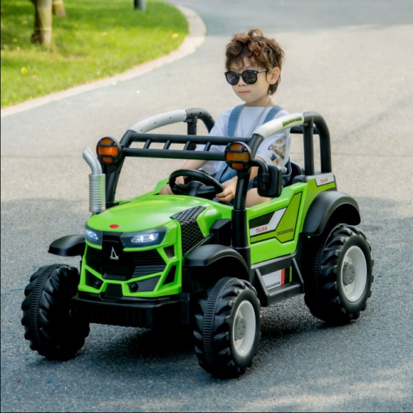 Детский электромобиль Трактор, одноместный, Bambi M 5073EBLR-5 зеленый 