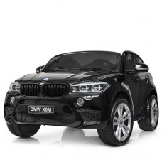 Детский двухместный электромобиль Джип BMW X6 с кожаным сиденьем JJ2168EBLR-2 черный