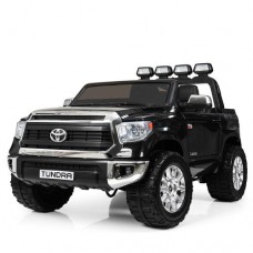 Мощный двухместный электромобиль Toyota Tundra с кожаным сиденьем JJ2255EBLR-2 черный