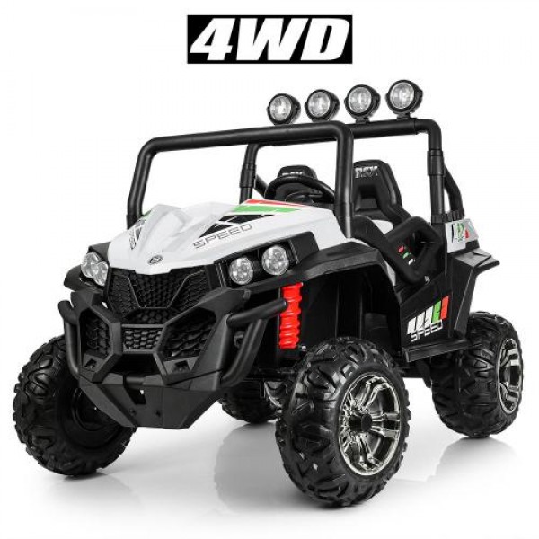 Детский двухместный электромобиль 4×4 Buggy (Багги) M 3454(2)EBLR-1 белый