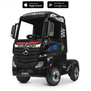 Детский электромобиль тягач (фура) Mercedes-Benz Actros Bambi M 4208EBLR-2 черный
