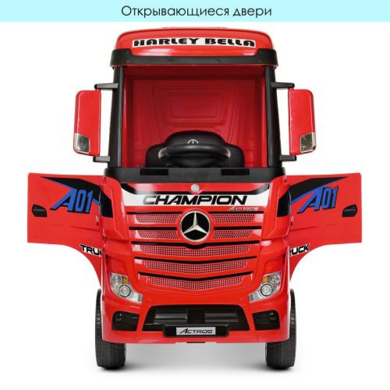 Дитячий електромобіль тягач (фура) Mercedes-Benz Actros Bambi M 4208EBLR-3 червоний