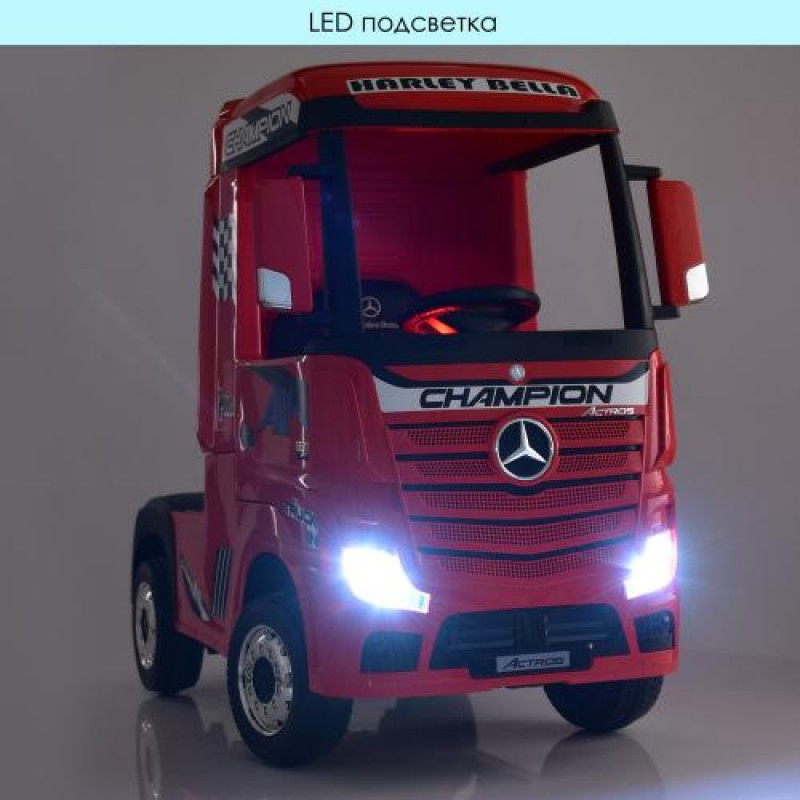 Дитячий електромобіль тягач (фура) Mercedes-Benz Actros Bambi M 4208EBLR-3 червоний