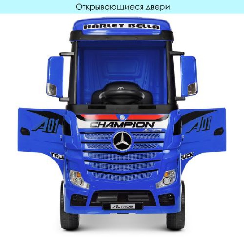 Дитячий електромобіль тягач (фура) Mercedes-Benz Actros Bambi M 4208EBLR-4 синій