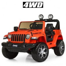Дитячий повнопривідний електромобіль Джип Jeep 4х4 Bambi M 4176EBLR-7 помаранчевий