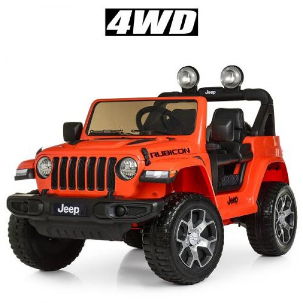 Дитячий повнопривідний електромобіль Джип Jeep 4х4 Bambi M 4176EBLR-7 помаранчевий