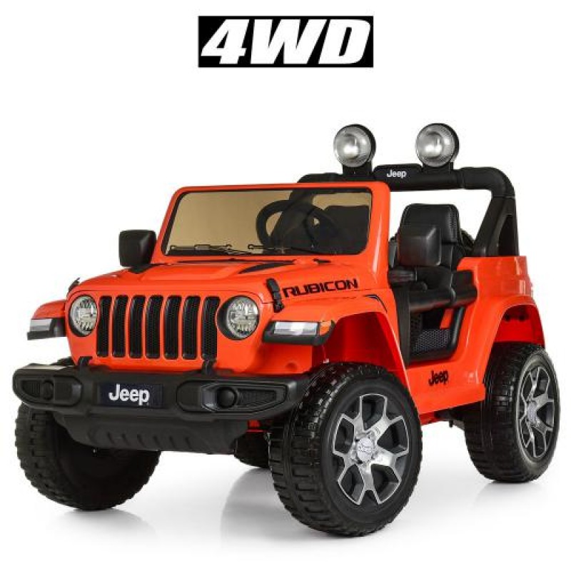 Дитячий повнопривідний електромобіль Джип Jeep 4х4 Bambi M 4176EBLR-7 помаранчевий