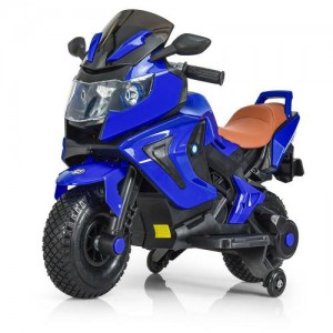 Детский двухколесный мотоцикл BMW с резиновыми колесами M 3681AL-4 синий