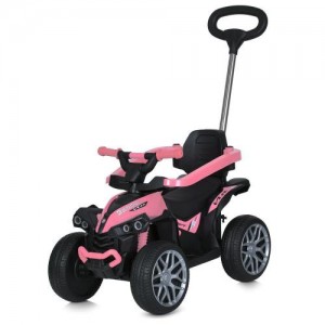Детский толокар-электромобиль 3в1 с ручкой Bambi Racer M 5782EBLR-8 розовый