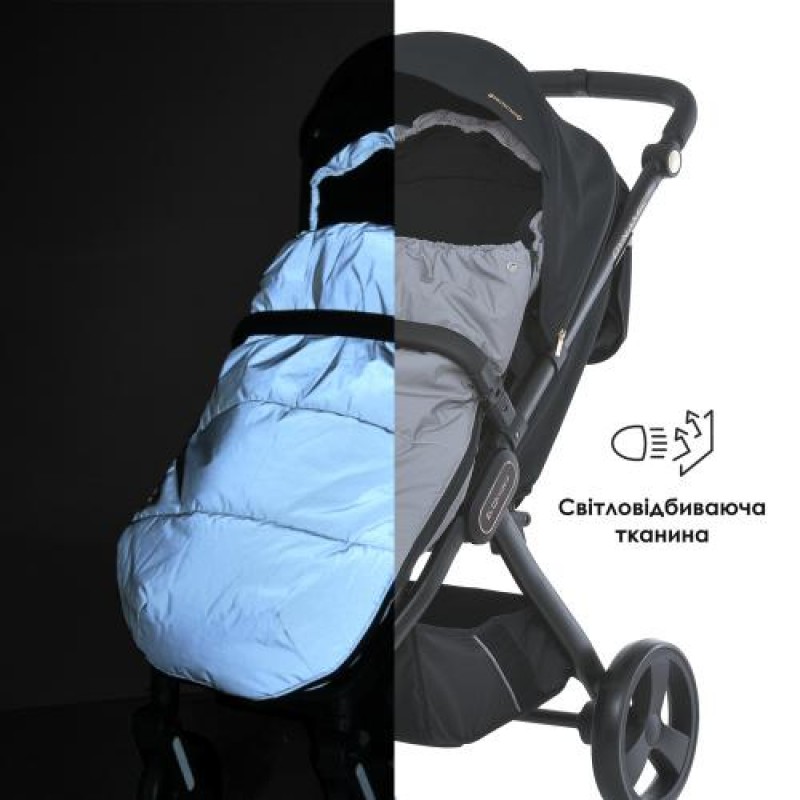 Зимний конверт в коляску EL CAMINO ME 1131 Footmuff Plus Reflective серый