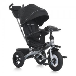 Велосипед детский трехколесный с ручкой и поворотным сиденьем TURBOTRIKE MT 1007-1 черный