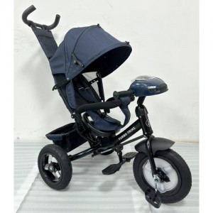Дитячий триколісний велосипед з ручкою TURBOTRIKE MT 1006-9 темно-синій