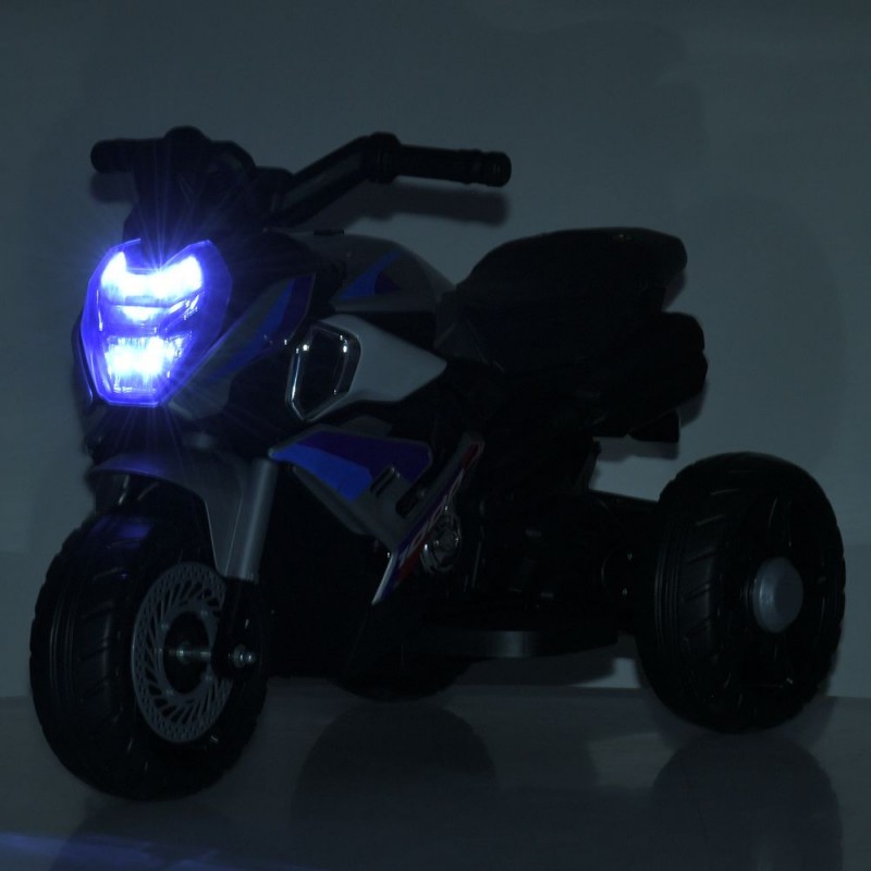 Дитячий триколісний електромотоцикл Bambi Racer M 6262EL-11 - для дітей до 4 років, акумуляторний, з музикою, світлом та Bluetooth, сірий