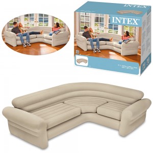 Надувний диван Intex 68575 4-місний 257×203 см — кутовий диван для дому та дачі