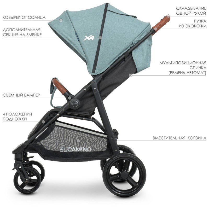 Коляска детская ME 1024L X4 Cloud Blue
