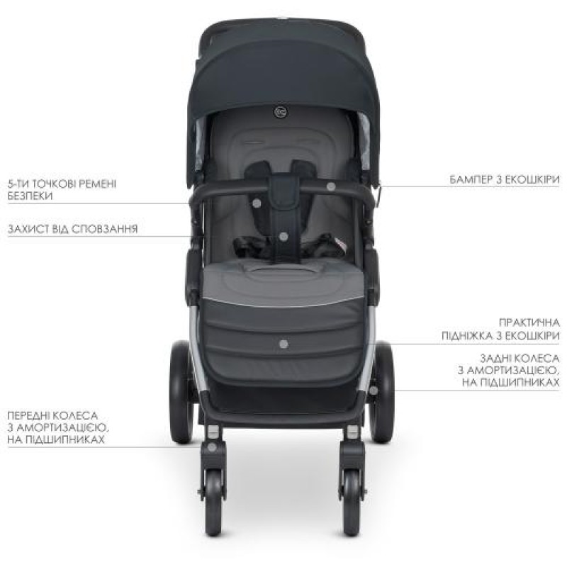 Коляска прогулочная EL CAMINO DYNAMIC PRO ME 1053N Onyx темно-серый