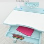 Дитяча парта BAMBI M 4428-12 з регульованою висотою, LED-лампою та підставкою для книг, блакитний