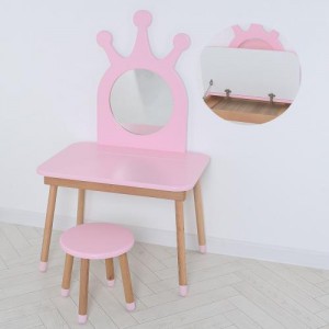Детское трюмо со стульчиком и ящиком Принцесса 03-01PINK-BOX розовый