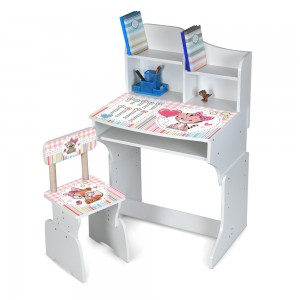 Детские парты из ДСП с регулировкой высоты + стульчик для дома и школы Bambi M 904-5 животные