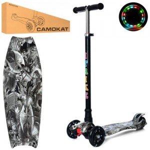 Самокат триколісний для дітей від 4х років iTrike  JR 3-055-3-WP10 чорний