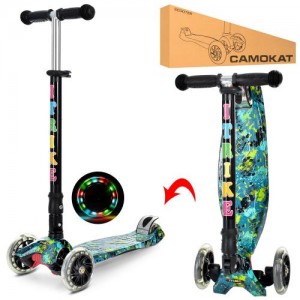 Самокат трехколесный складной iTrike JR 3-003-1-WP15 зеленый