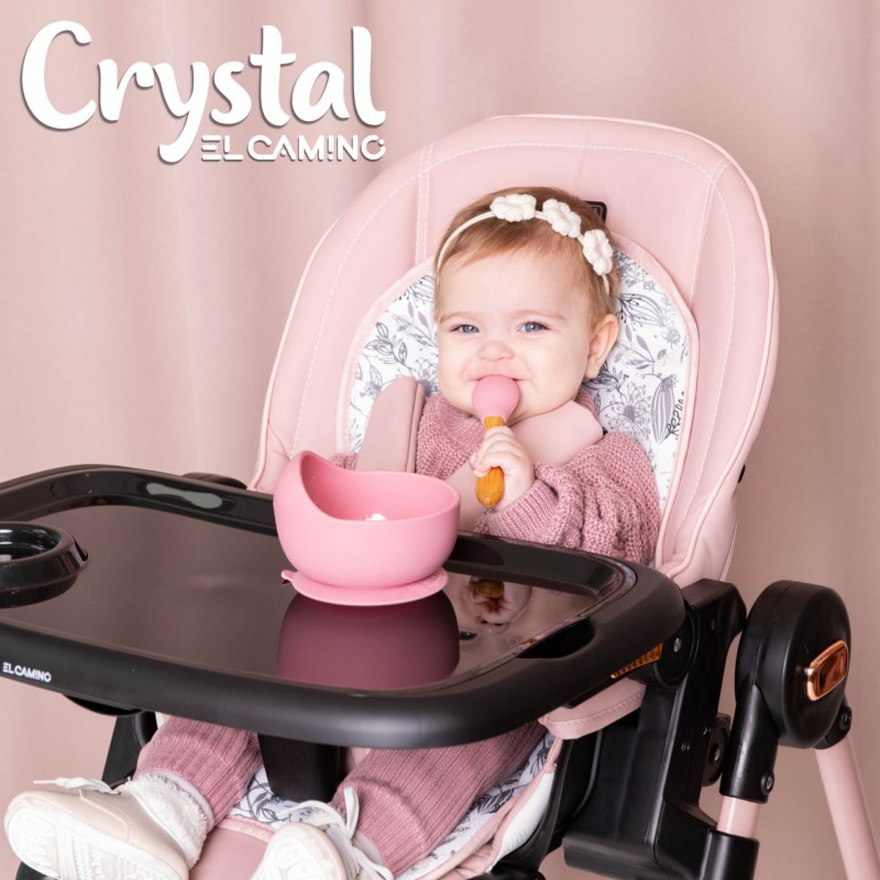 Детский стульчик для кормления EL CAMINO CRYSTAL ME 1037-B Rose Gold розовый