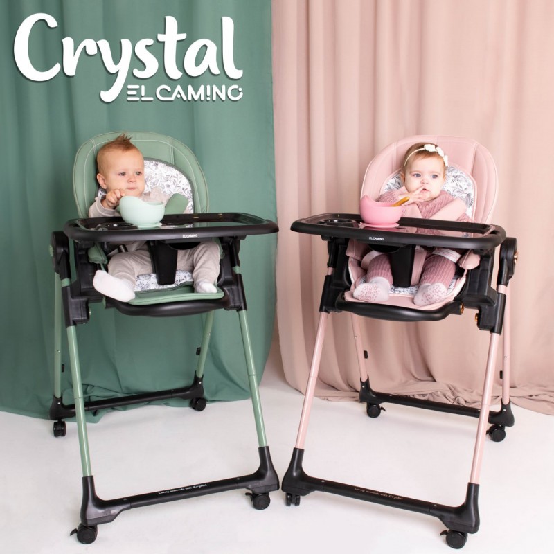 Детский стульчик для кормления EL CAMINO CRYSTAL ME 1037-B Rose Gold розовый