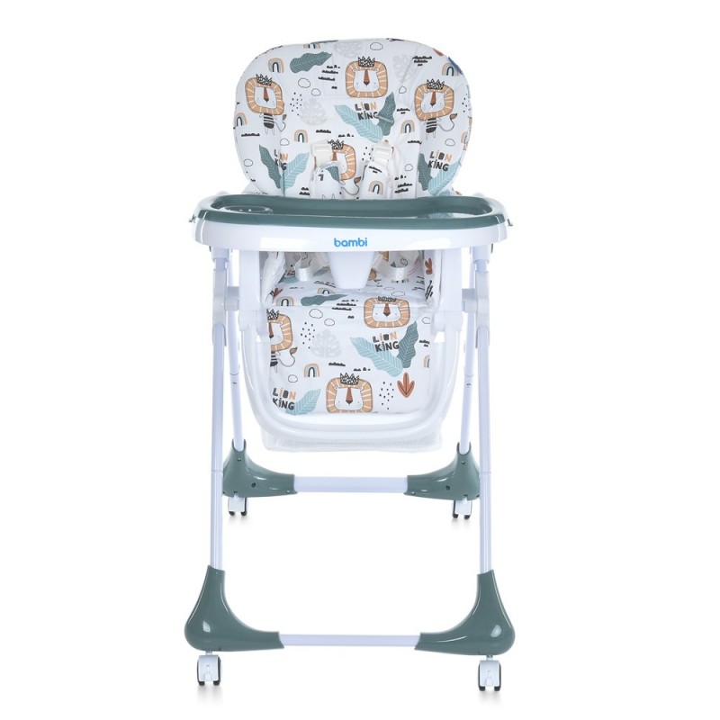 Стільчик для годування на колесах BAMBI M 3233 Lion King Teal бірюзовий
