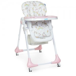 Стульчик для кормления на колесах BAMBI M 3233 UNICORN PINK розовый