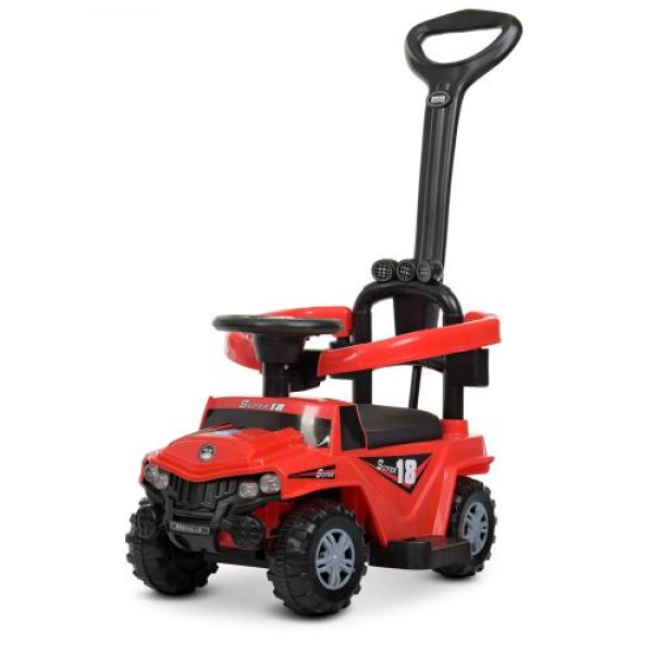 Детский толокар с родительской ручкой Bambi M 4231L-3 красный