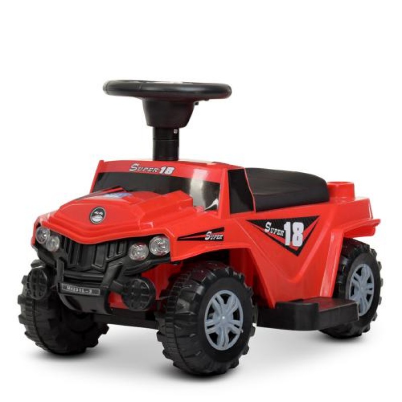Дитячий толокар з батьківською ручкою Bambi M 4231L-3 червоний