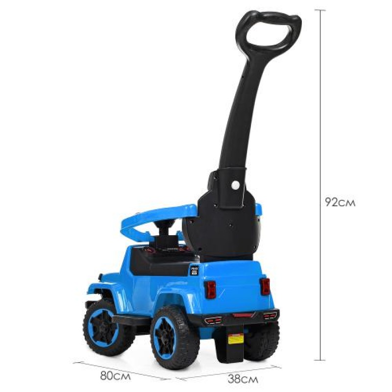 Каталка-толокар з батьківською ручкою BAMBI M 4288-12 блактиний