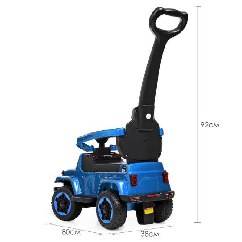 Каталка-толокар з батьківською ручкою Поліція BAMBI M 4288S-12 синій фарбування
