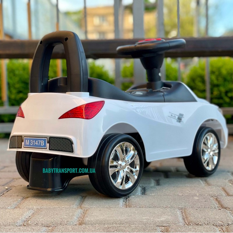 Каталка-толокар BMW з гумовими колесами Bambi M 3147B-1 білого кольору
