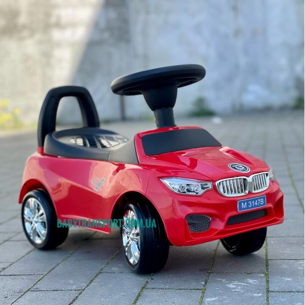 Каталка-толокар BMW з гумовими колесами Bambi M 3147B-3 червоного кольору