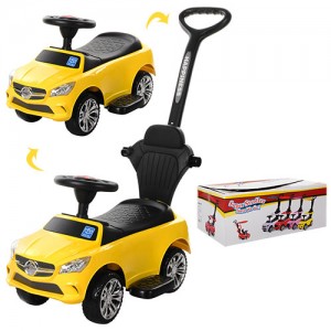Каталка-толокар Mercedes с родительской ручкой Bambi M 3503C (MP3)-6 желтый 