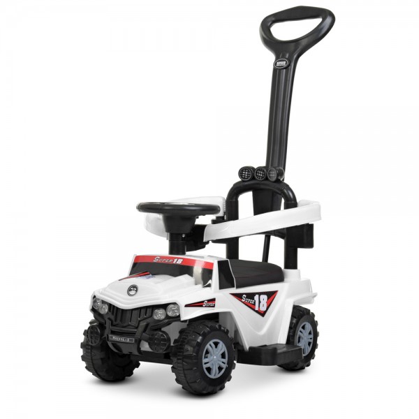 Дитячий толокар з батьківською ручкою Bambi M 4231L-1 білий