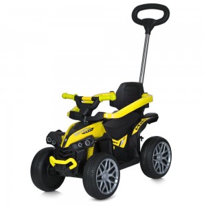Детский толокар-электромобиль 3в1 с ручкой Bambi Racer M 5782EBLR-6 желтый