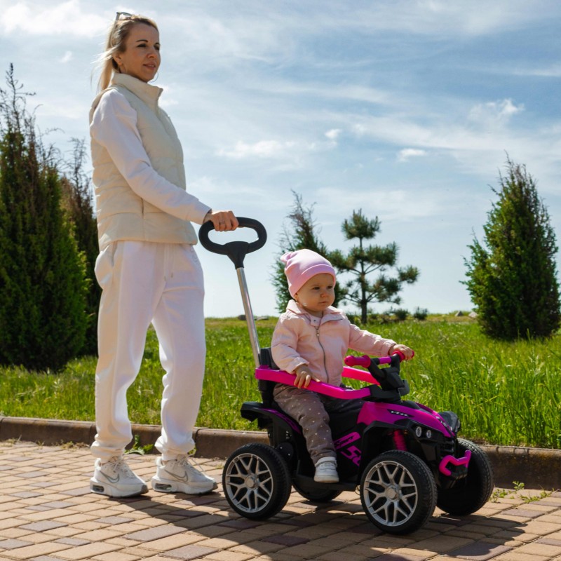 Дитячий толокар-електромобіль 3в1 з ручкою Bambi Racer M 5782EBLR-9 ​​фіолетовий