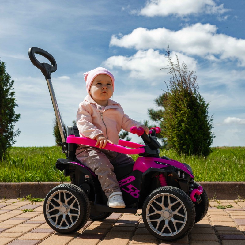 Дитячий толокар-електромобіль 3в1 з ручкою Bambi Racer M 5782EBLR-9 ​​фіолетовий