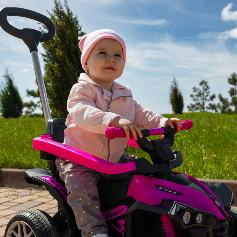 Дитячий толокар-електромобіль 3в1 з ручкою Bambi Racer M 5782EBLR-9 ​​фіолетовий